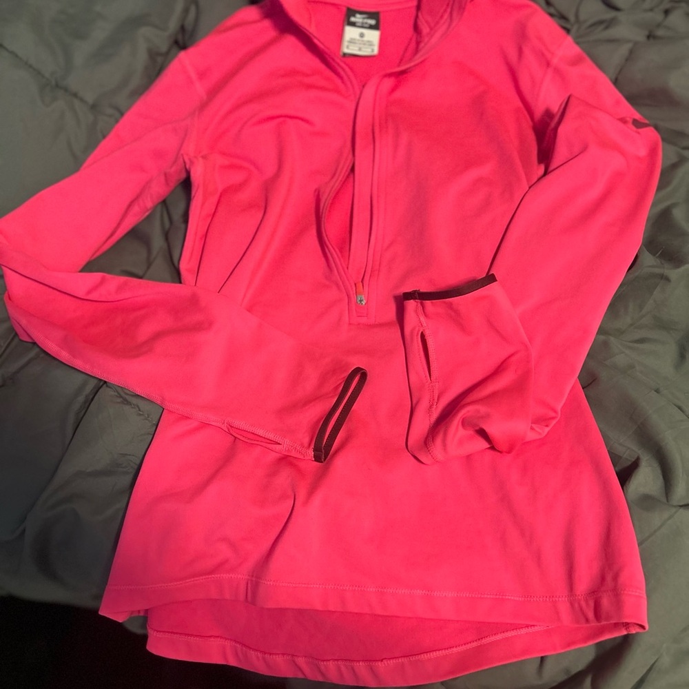 Pink Nike Half-Zip Fleece Lined Hoodie